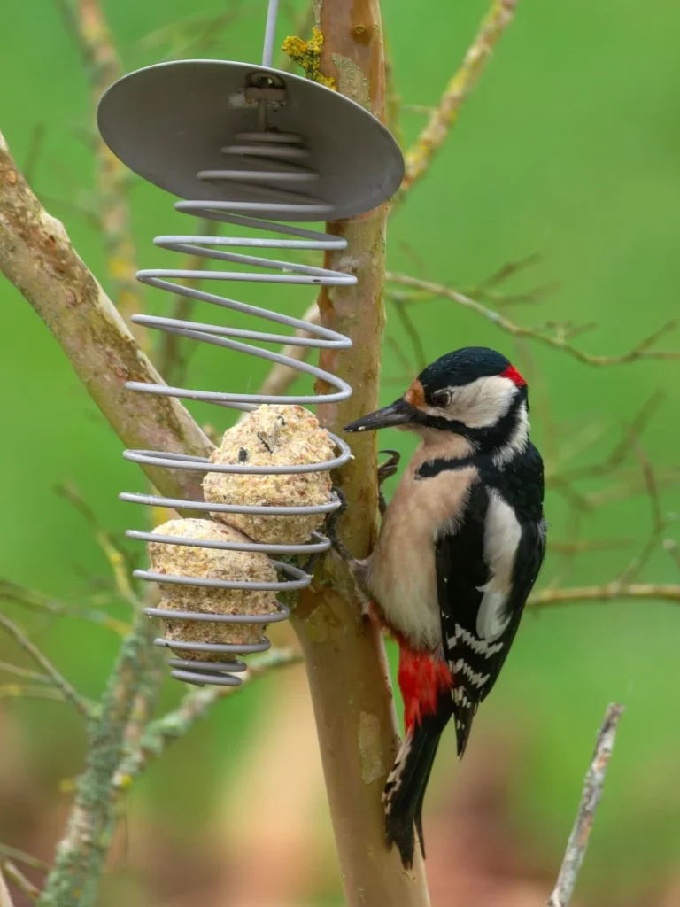 Pic épeiche qui se nourrit dans notre jardin